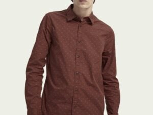Scotch & Soda Printed cotton long sleeve shirt