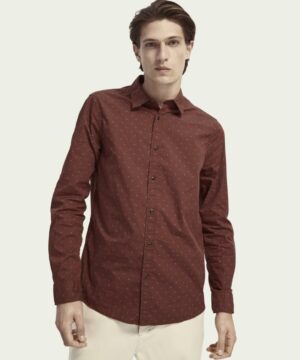 Scotch & Soda Printed cotton long sleeve shirt