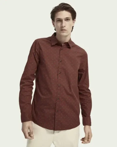 Scotch & Soda Printed cotton long sleeve shirt