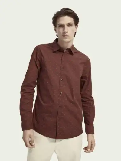 Scotch & Soda Printed cotton long sleeve shirt