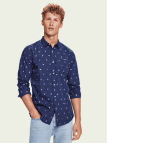Scotch & Soda Embroidered chic pocket shirt