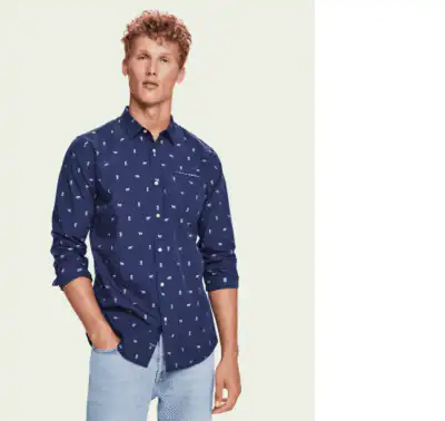 Scotch & Soda Embroidered chic pocket shirt