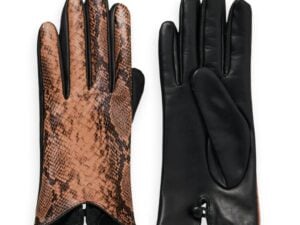Scotch & Soda Snake-effect leather gloves