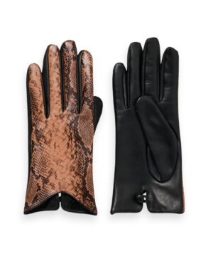 Scotch & Soda Snake-effect leather gloves