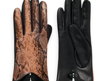 Scotch & Soda Snake-effect leather gloves