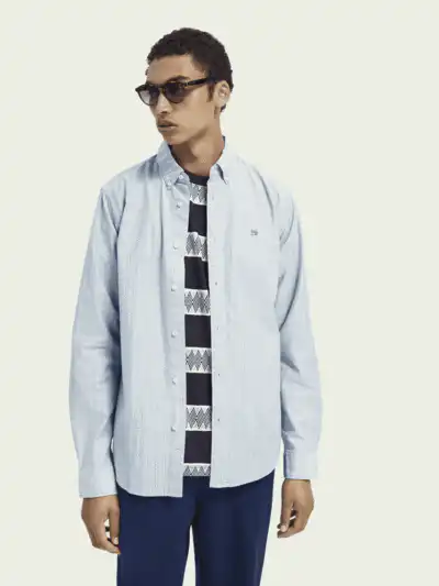 Scotch & Soda Regular fit oxford shirt-Blue