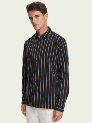 Scotch & Soda Stretch cotton-blend striped shirt