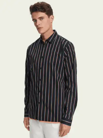 Scotch & Soda Stretch cotton-blend striped shirt