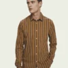 Scotch & Soda Stretch cotton-blend striped shirt
