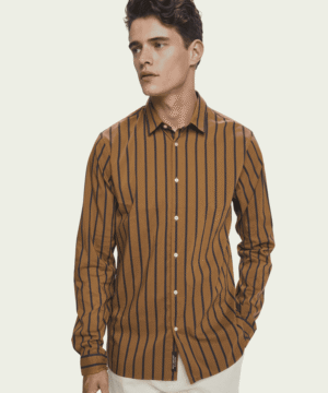 Scotch & Soda Stretch cotton-blend striped shirt