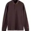 Scotch & Soda Stretch-cotton long sleeve polo shirt-Auburgine