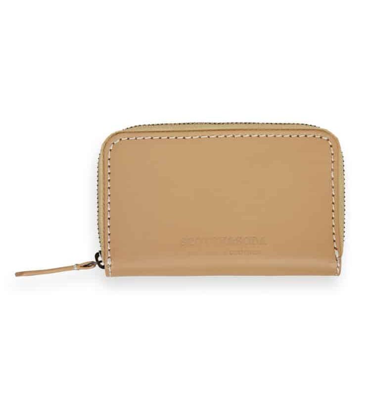 Scotch &  Soda 162855 : Recycled leather zip coin wallet- Sand