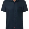 Timezone: Soft Linen blend Shortsleeve shirt-Navy