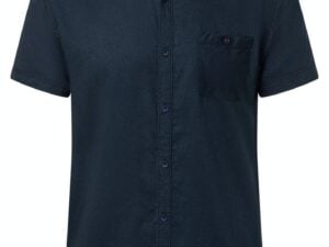 Timezone: Soft Linen blend Shortsleeve shirt-Navy