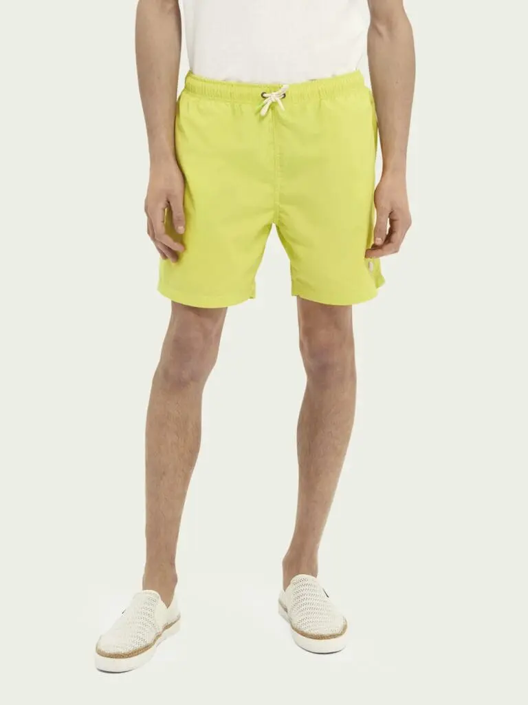 Scotch & Soda 160602 :  Mid-length recycled nylon swim shorts - Sunlit Yellow