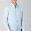 Timezone : Soft linen basic shirt- Light Blue
