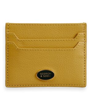 Scotch & Soda 164181: Unisex leather cardholder Sunset Yellow