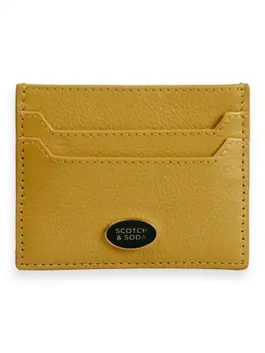 Scotch & Soda 164181: Unisex leather cardholder Sunset Yellow