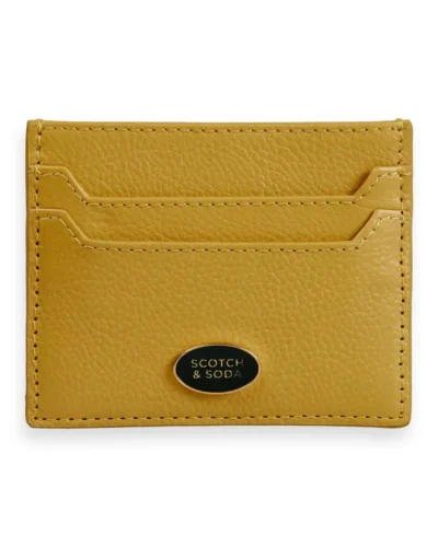 Scotch & Soda 164181: Unisex leather cardholder Sunset Yellow