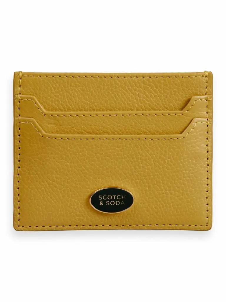 Scotch & Soda 164181: Unisex leather cardholder Sunset Yellow