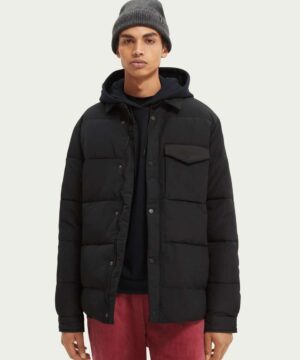 Scotch & Soda 163254 :  Water-repellent shirt jacket Black