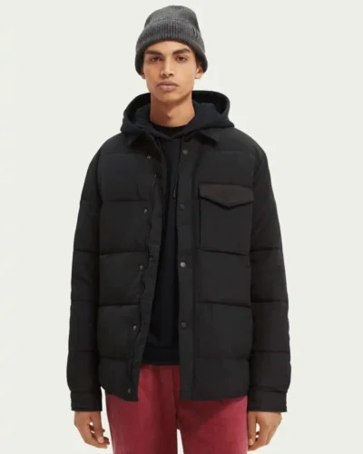 Scotch & Soda 163254 :  Water-repellent shirt jacket Black