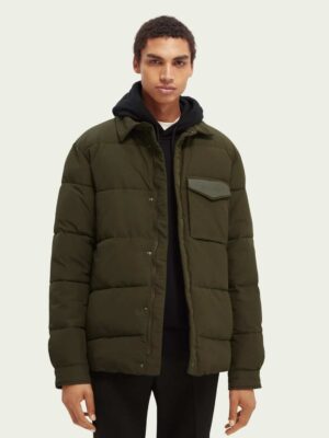 Scotch & Soda 163254 :  Water-repellent shirt jacket Utility Green