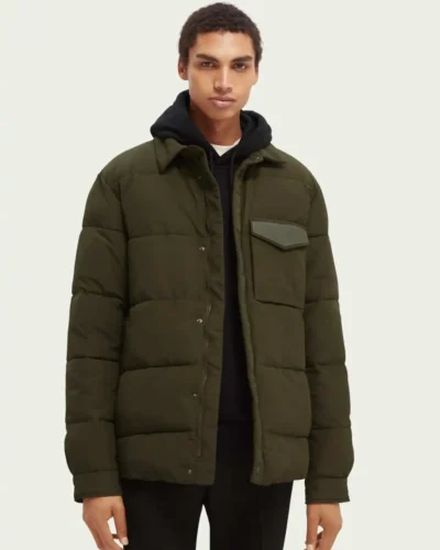 Scotch & Soda 163254 :  Water-repellent shirt jacket Utility Green