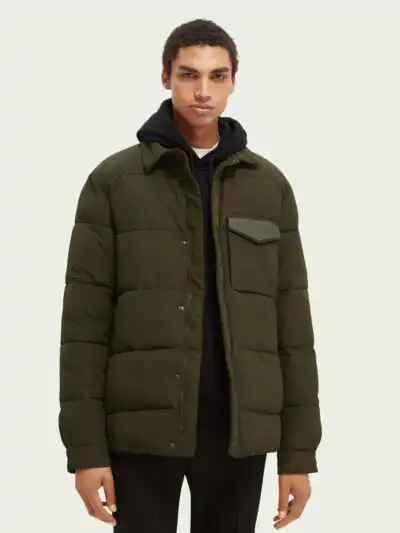 Scotch & Soda 163254 :  Water-repellent shirt jacket Utility Green