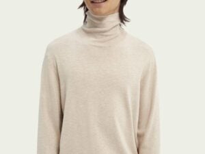 Scotch & Soda 164006 :  Melange roll-neck sweater Bleached Melange