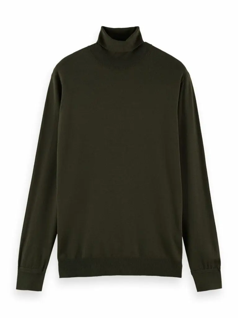 Scotch & Soda 164006 :  Melange roll-neck sweater Olive