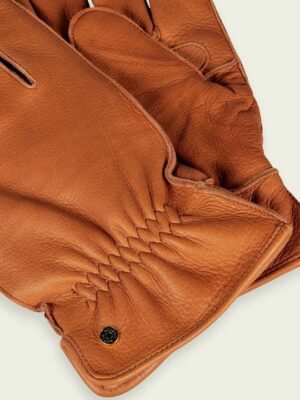 Alternative view of Scotch & Soda 164216 : Grain-leather gloves Cognac