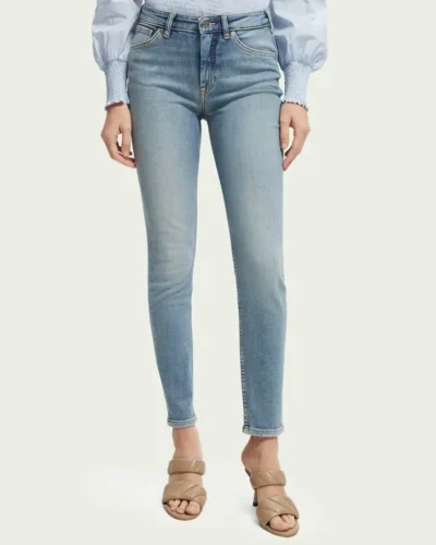 Scotch & Soda 166499 : Haut high-rise skinny-fit jeans — Blauw Soul