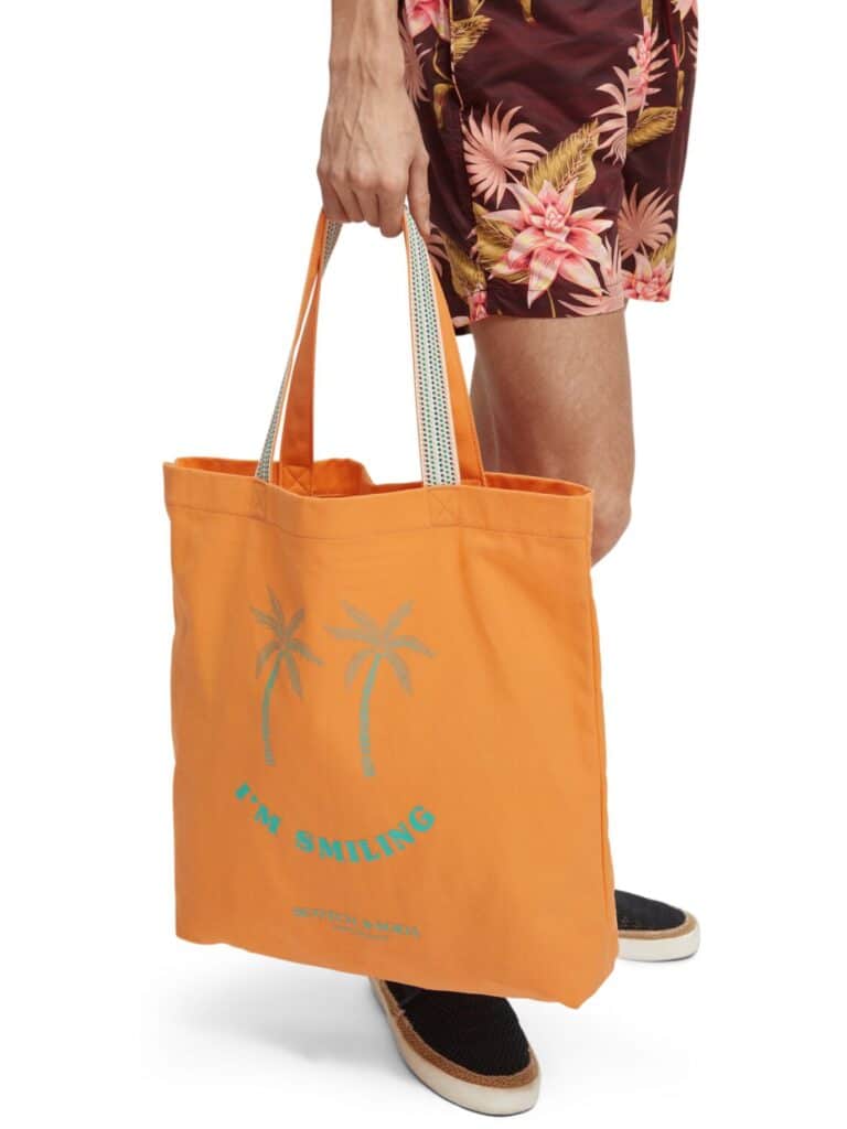 Scotch & Soda 166762 : Canvas shopper bag Coral - Image 2
