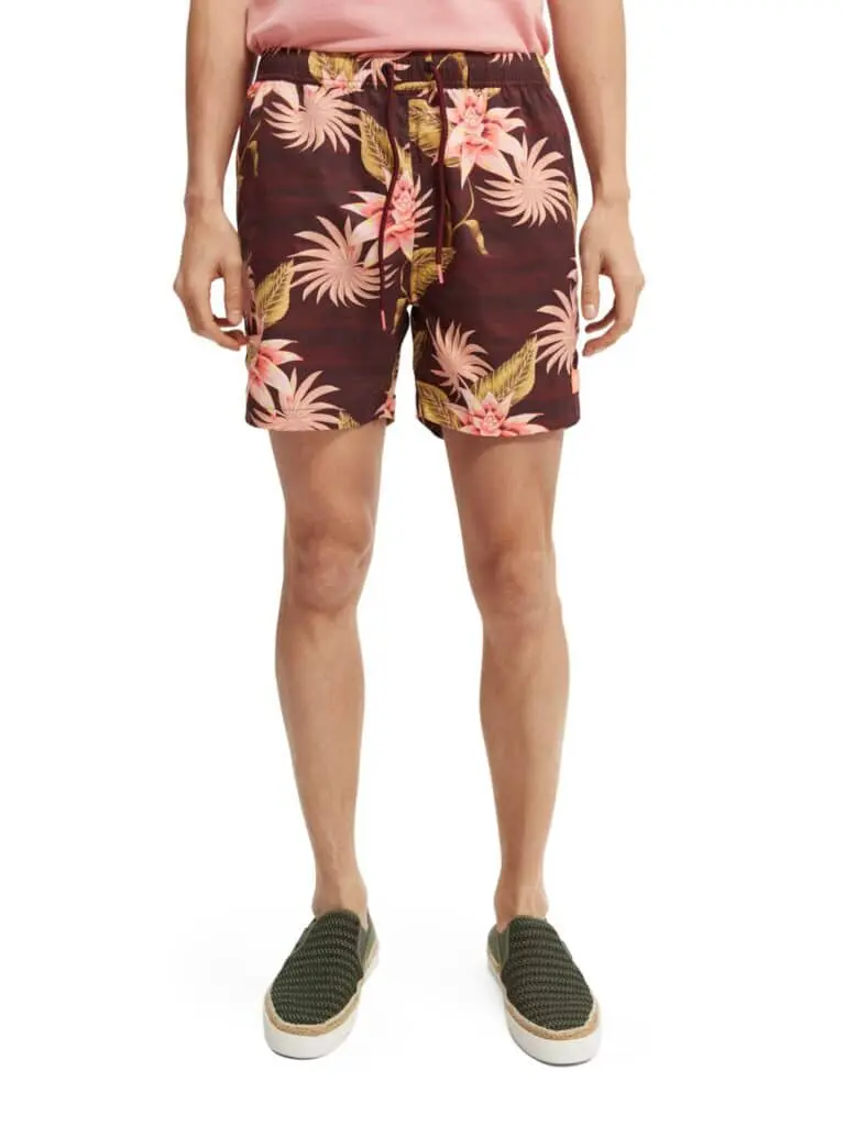 Scotch & Soda 166838 :  Mid-length printed swim shorts