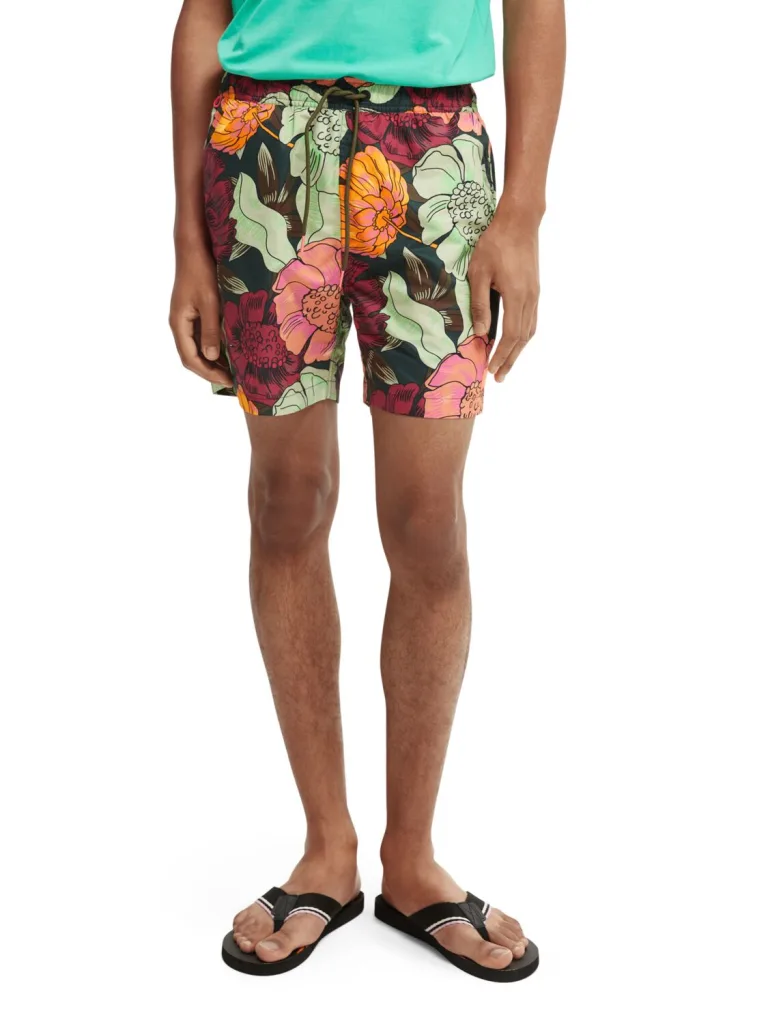 Scotch & Soda 166838 :  Mid-length printed swim shorts