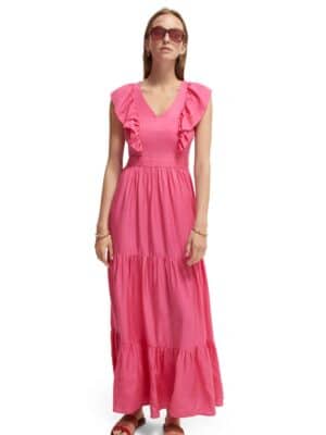 Scotch & Soda 166650 :  V-neck open back maxi dress