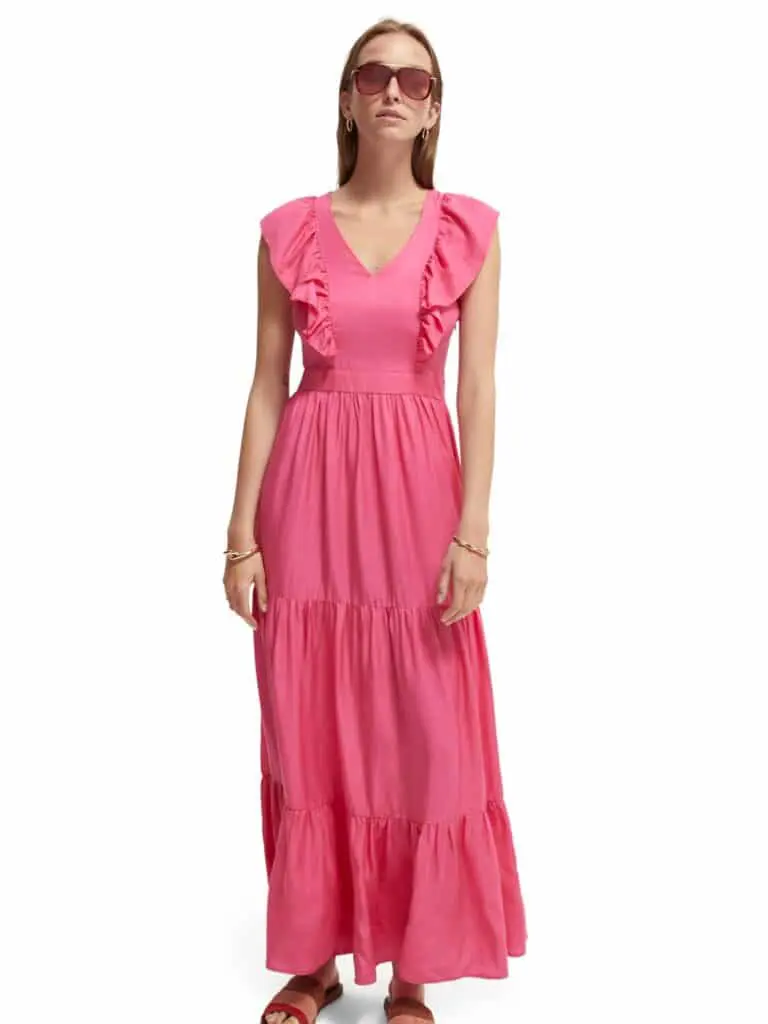 Scotch & Soda 166650 :  V-neck open back maxi dress