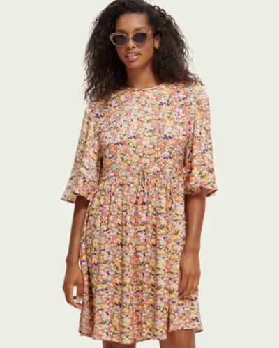 Scotch & Soda 168669:  T-shirt style flounce-sleeved dress
