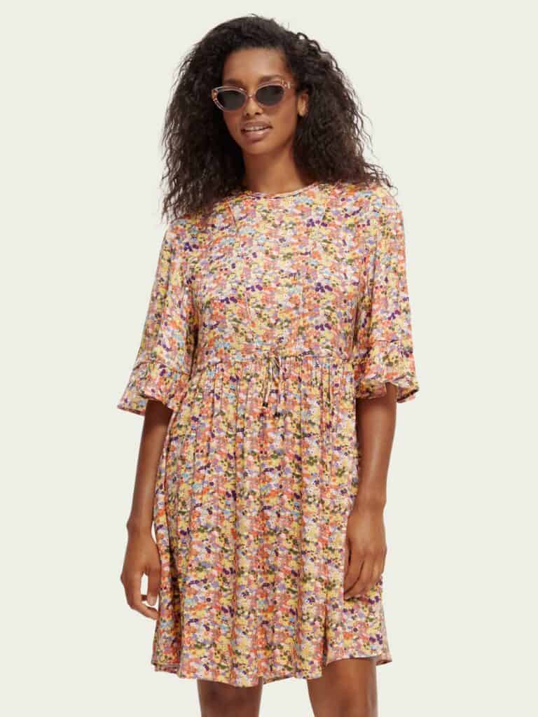 Scotch & Soda 168669:  T-shirt style flounce-sleeved dress