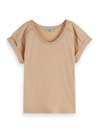 Alternative view of Scotch & Soda 167883 :  Scoop neck ladder tape t-shirt Wheat