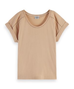 Alternative view of Scotch & Soda 167883 :  Scoop neck ladder tape t-shirt Wheat