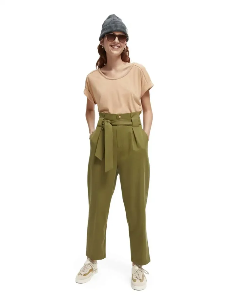 Scotch & Soda 167883 :  Scoop neck ladder tape t-shirt Wheat - Image 6