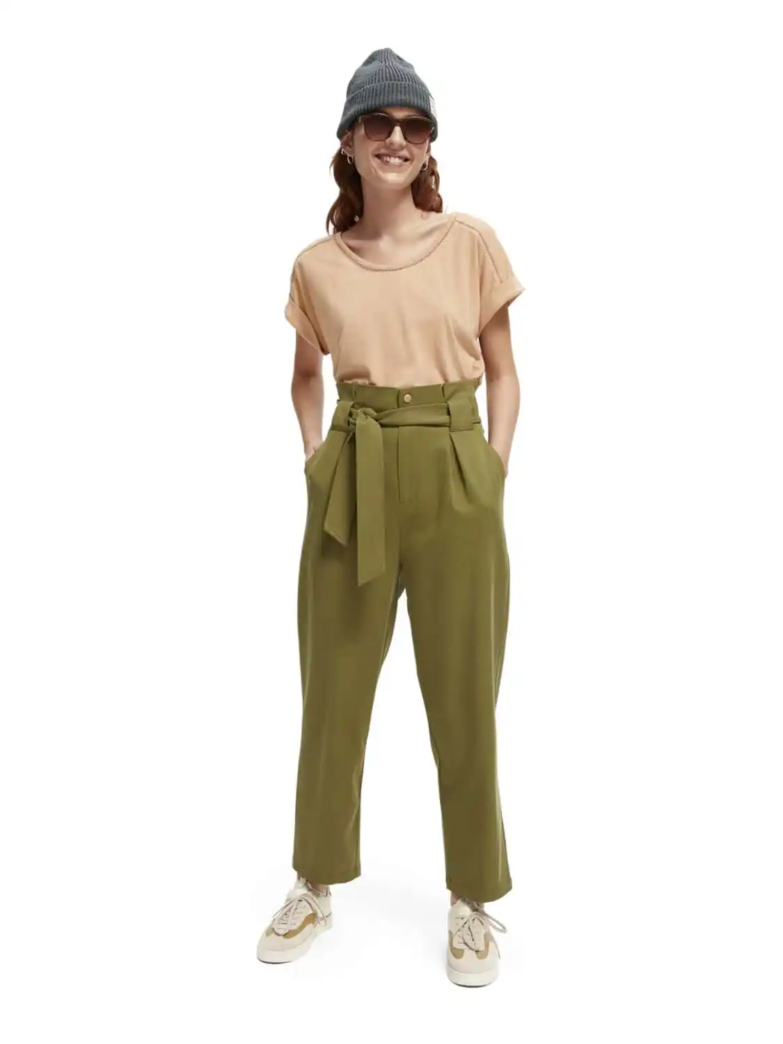 Scotch & Soda 167883 : Scoop neck ladder tape t-shirt Wheat - Image 6