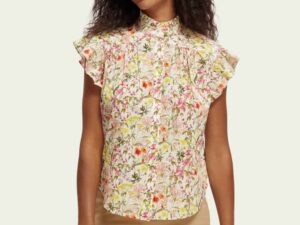 Scotch & Soda 168892: Printed flutter sleeve shirt
