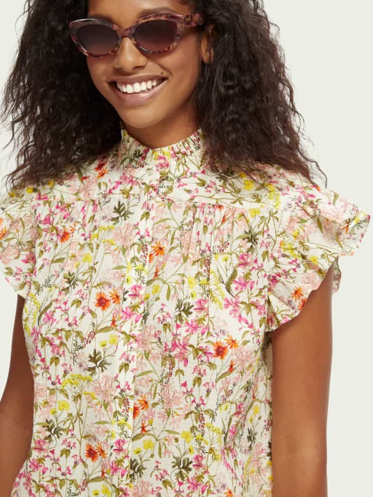 Scotch & Soda 168892: Printed flutter sleeve shirt - Image 5