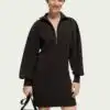 Scotch & Soda 169429 :  Half-zip sweat dress with puffed sleeves