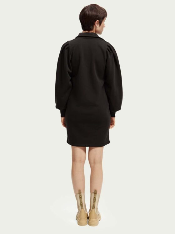 Scotch & Soda 169429 :  Half-zip sweat dress with puffed sleeves - Image 3