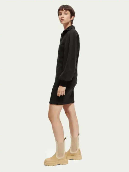 Scotch & Soda 169429 : Half-zip sweat dress with puffed sleeves image2