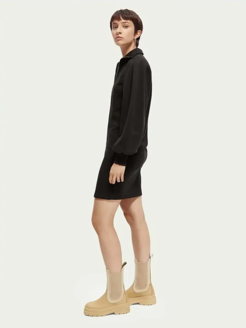 Scotch & Soda 169429 :  Half-zip sweat dress with puffed sleeves - Image 4